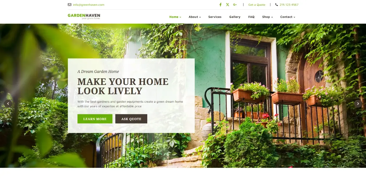 Garden - профессиональная WordPress тема для ландшафтного дизайна и садоводства