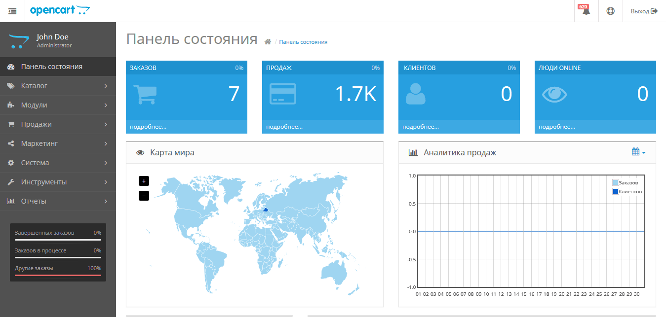 Интернет-магазин на Opencart